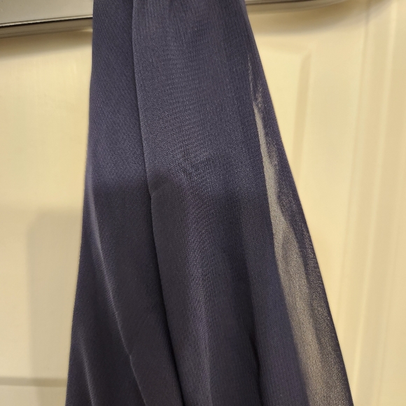 Dessy Collection Draped Chiffon Maxi Dress, Women's Size 20 midnight navy - Picture 6 of 11